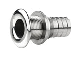 VETUS Thru-hull, stainless steel (AISI 316), rounded flange, polished finish, G1 1/2'', with hose connection Ø 44 mm QF05MH-44